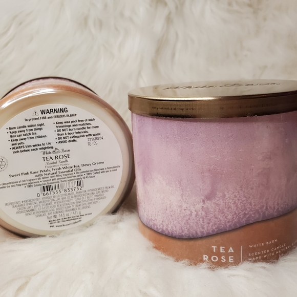 Tea Rose 3-Wick Candles - Picture 2 of 3